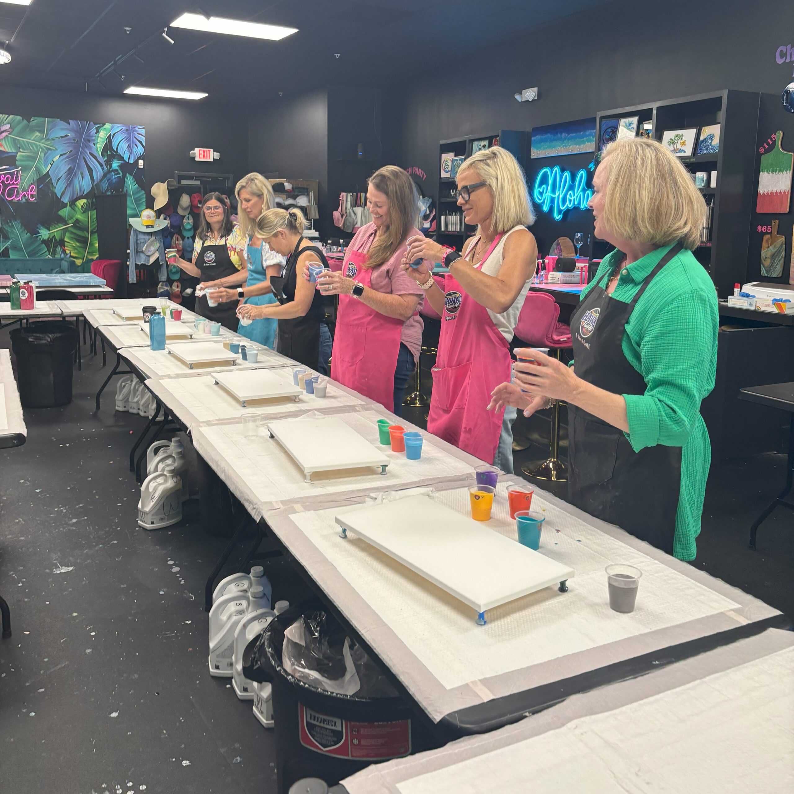 corporate party fluid art
