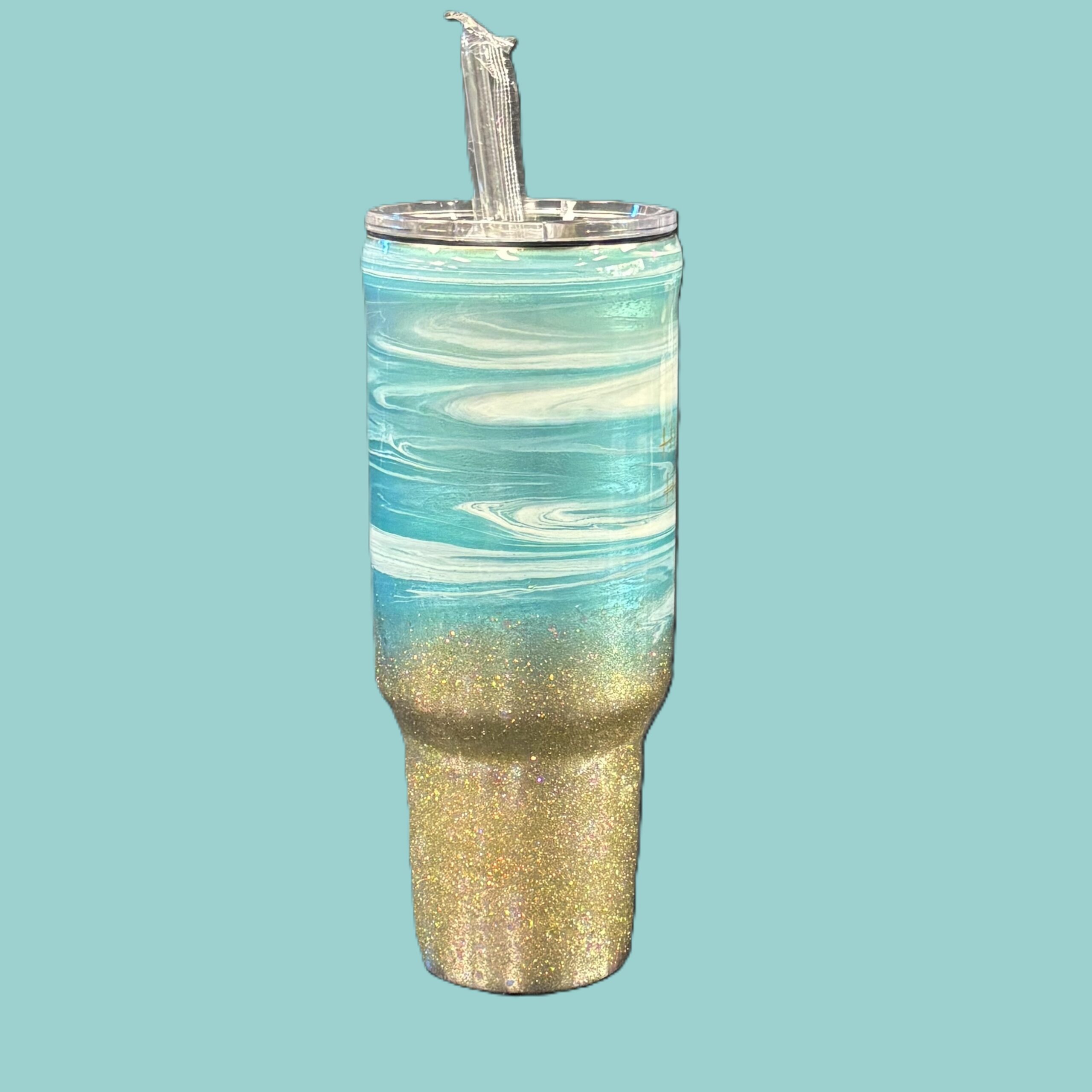 Ocean resin art tumbler