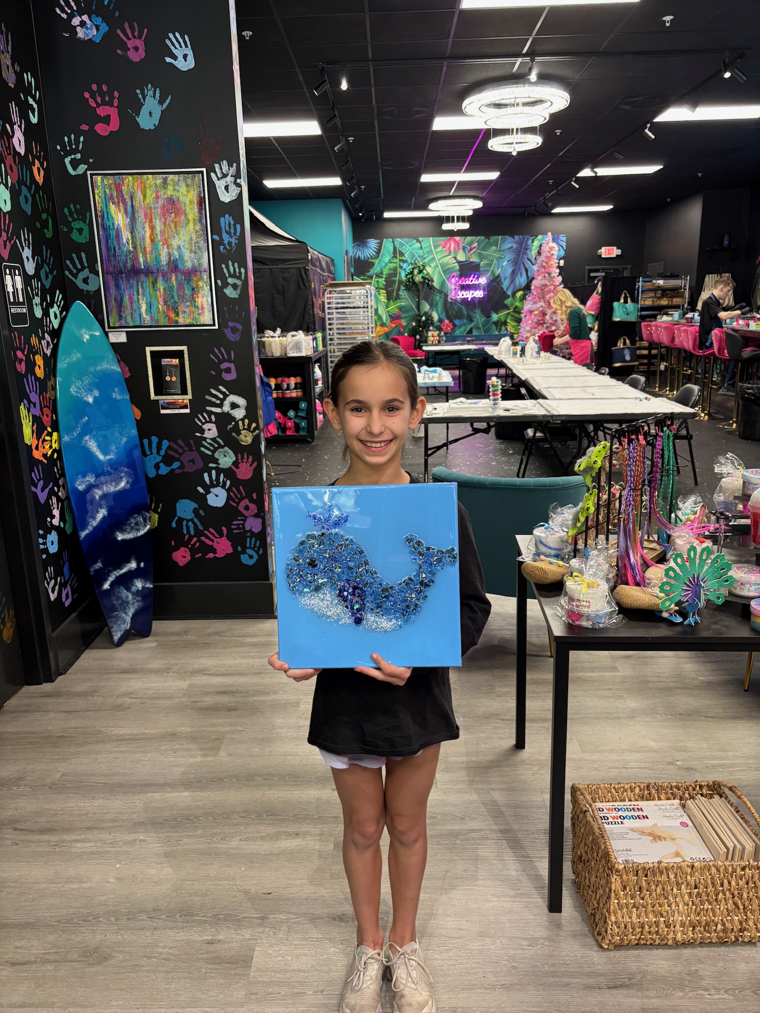 Mixed media resin art Creative Escapes Art Cafe