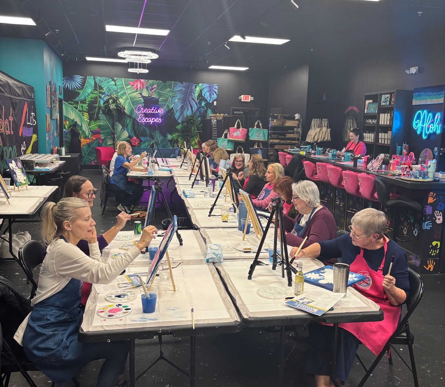 Monthly painting session Creative Escapes Art Cafe Hilton Head Island